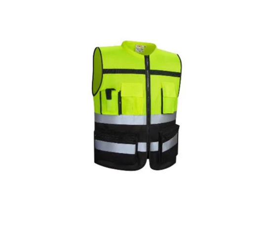 Black Heavy Duty Vest With Zippe