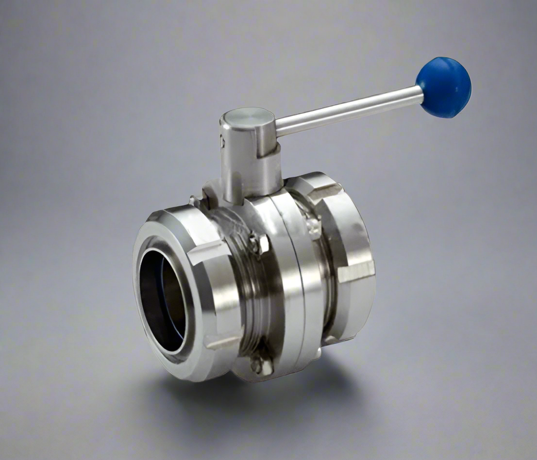 SS316 Dairy Butterfly Valve with SMS Union