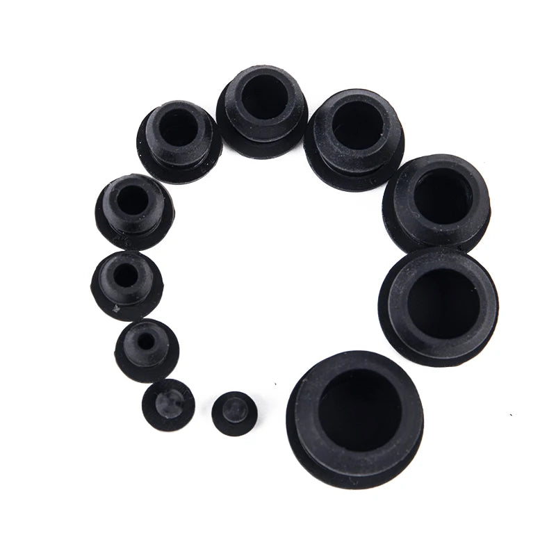 Black Silicone Rubber Snap-On Hole Plug