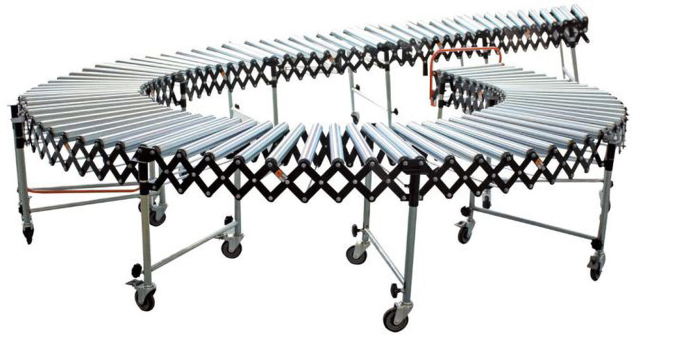 Powered Flexible Expandable Roller Conveyor