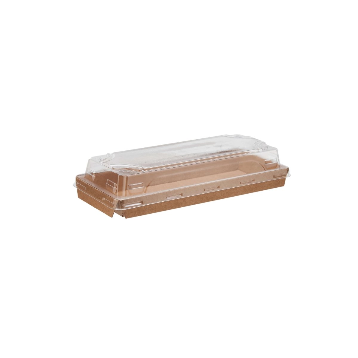 Kraft Flute Sushi Container With Lid - hotpackwebstore.com - Kraft Sushi Containers