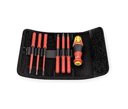 Wera 6-in-1 Insulated Electrician Multi-Bit Screwdriver Set