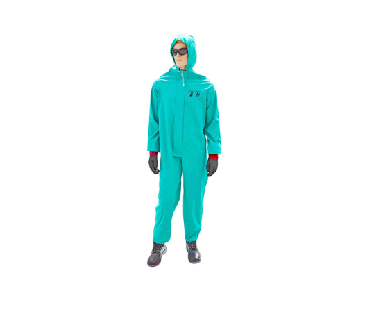 Chemical-Resistant Coverall – Type 4 Protection | PVC-Coated Nylon Fabric | CE Cat. I Certified