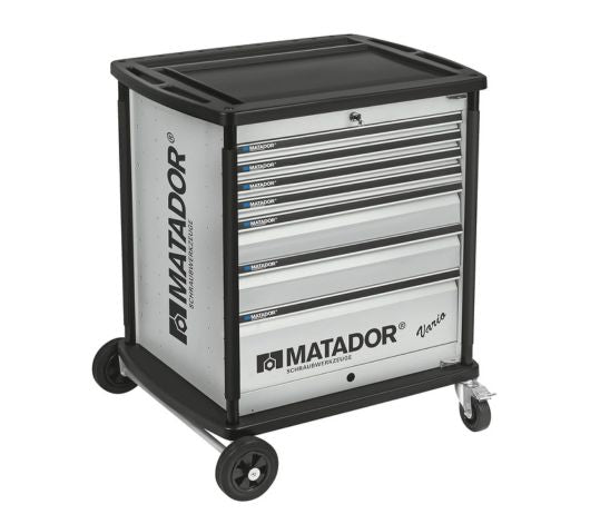 Matador Vario 7-Drawer Workshop Trolley – Garage Tool Organizer, Heavy-Duty Storage Cabinet, RAL 9006, Model 8164 0011