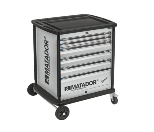 MATADOR VARIO Workshop Trolley – 6 Drawer Tool Cabinet | RAL 9006 Silver | Heavy-Duty Industrial Storage (8164 0001)