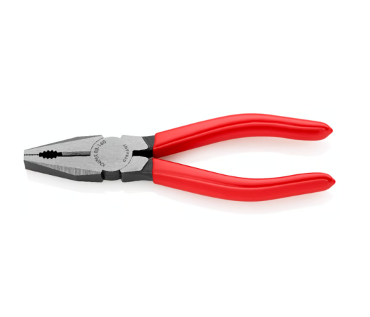 KNIPEX 03 01 160 Combination Pliers – Black Atramentized with Plastic Coated Handles