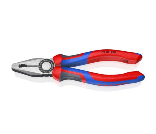 KNIPEX 03 02 180 Combination Pliers – Black Atramentized with Comfort Handles