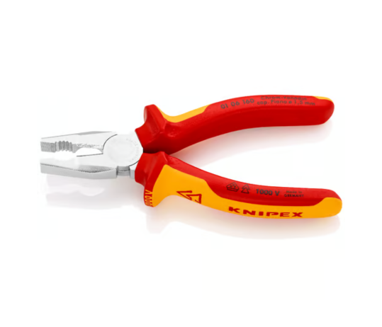 KNIPEX Combination Pliers 160mm – Heavy-Duty, VDE-Insulated