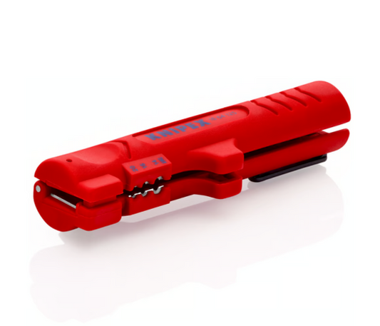 Knipex 16 64 125 SB stripping tool – for flat and round cable | precision cable stripper for confined spaces