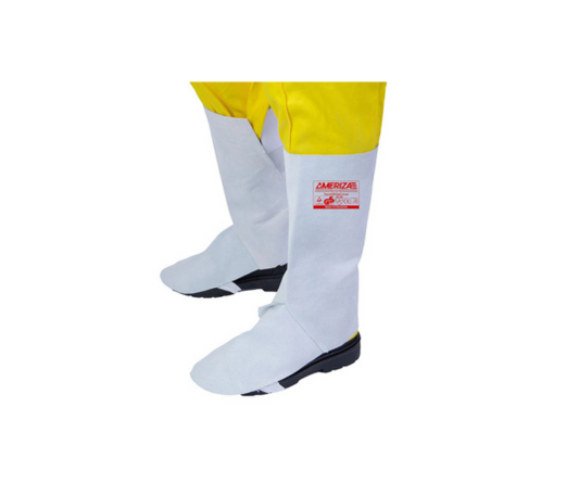 Heavy-Duty Split Leather Welding Leg Guard – 15" Leg & 8" Foot | Heat & Spark Resistant Safety Gear