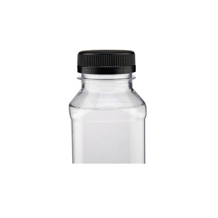 Plastic Square Bottle 330ml + Black Cap