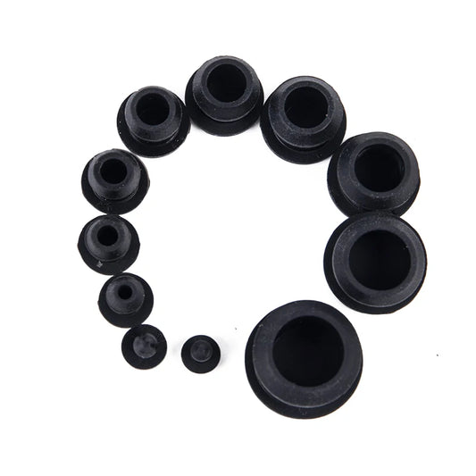 Black Silicone Rubber Snap-On Hole Plug