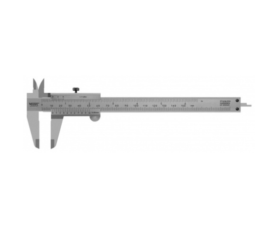 WOGEL Pocket Vernier Caliper DIN 862 – 150 mm / 6 Inch | Thumb Locking | Stainless Steel