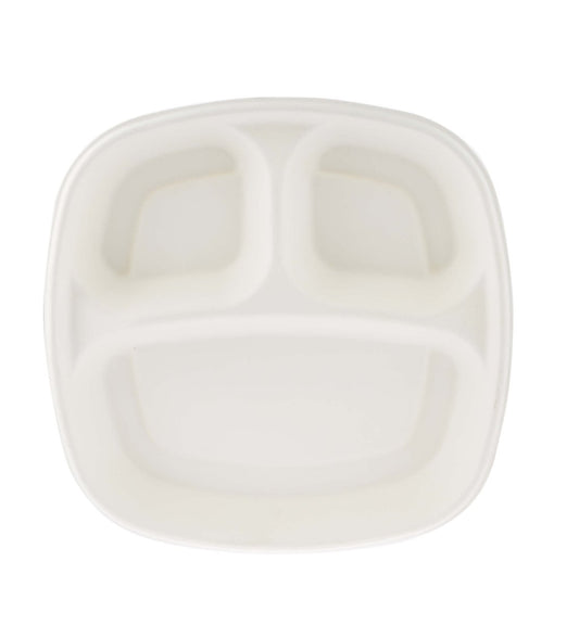 Bio-Degradable Deep 9 Inch 3-Compartment Container 200 Pieces